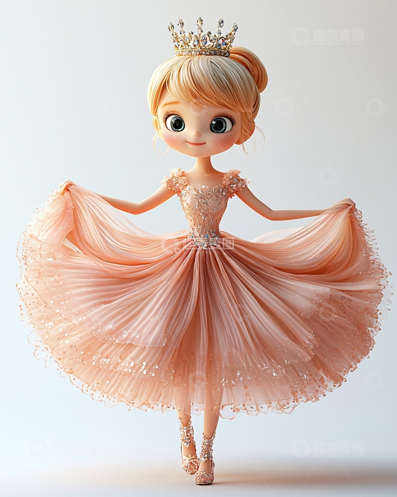 高清大图下载【趣麦麦图】戴皇冠的芭蕾舞公主