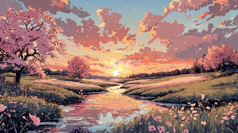 高清大图下载【趣麦麦图】唯美日落风景画