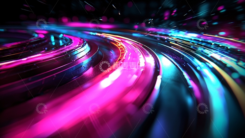 高清大图下载【趣麦麦图】炫彩旋转光带