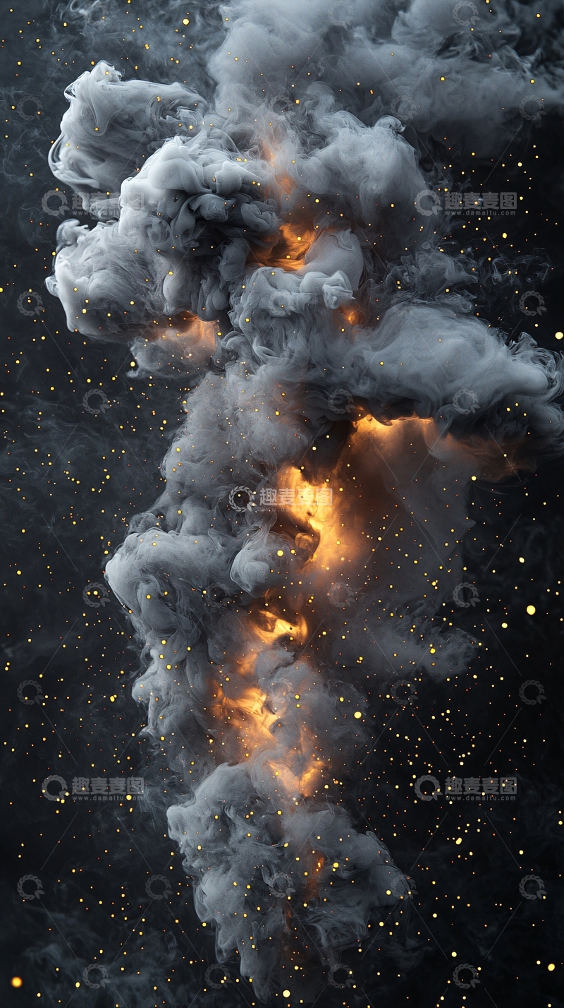 高清大图下载【趣麦麦图】烟雾火焰星光交织