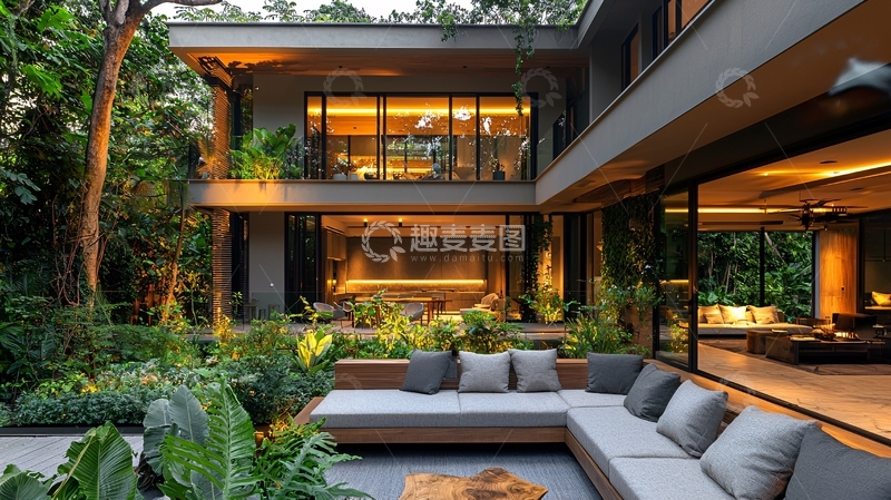 高清大图下载【趣麦麦图】现代风格庭院别墅