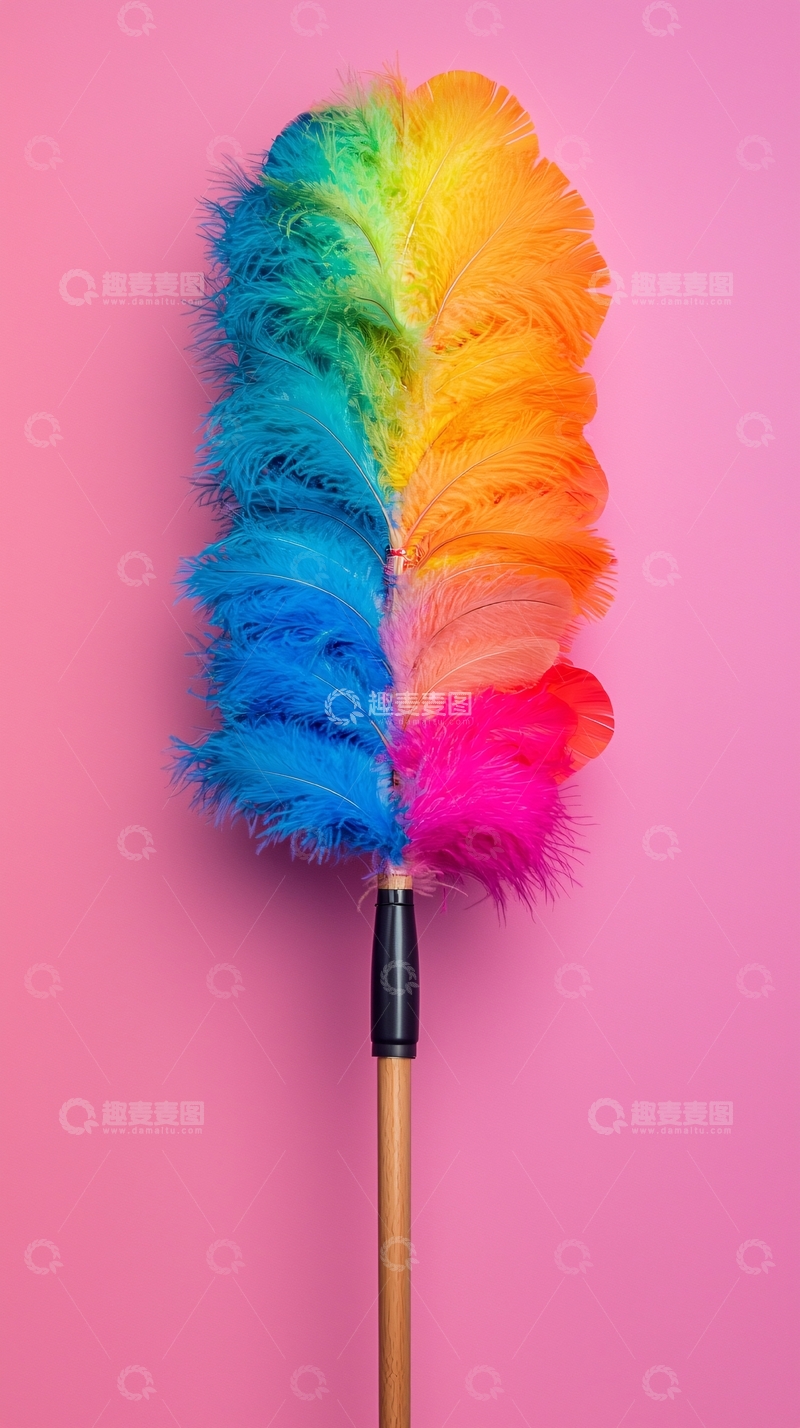 高清大图下载【趣麦麦图】彩虹羽毛掸子