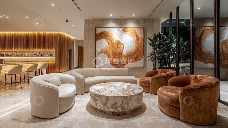 高清大图下载【趣麦麦图】现代轻奢酒店大堂