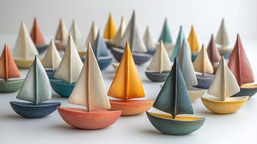 彩色陶瓷小帆船