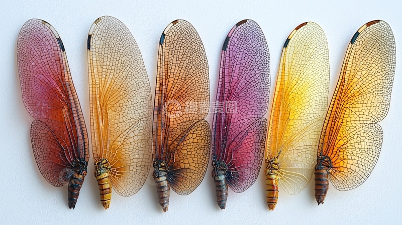 高清大图下载【趣麦麦图】彩色蜻蜓翅膀