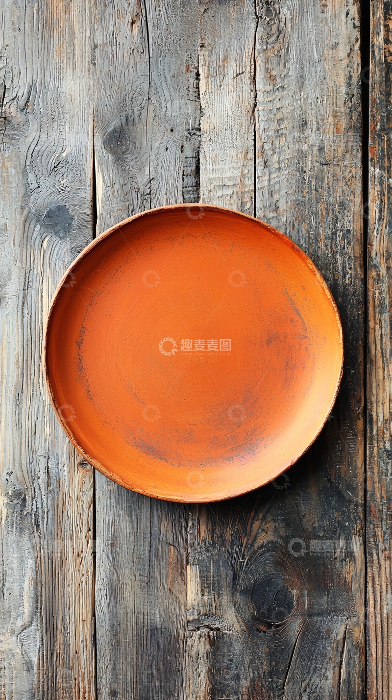 高清大图下载【趣麦麦图】橙色陶土盘子