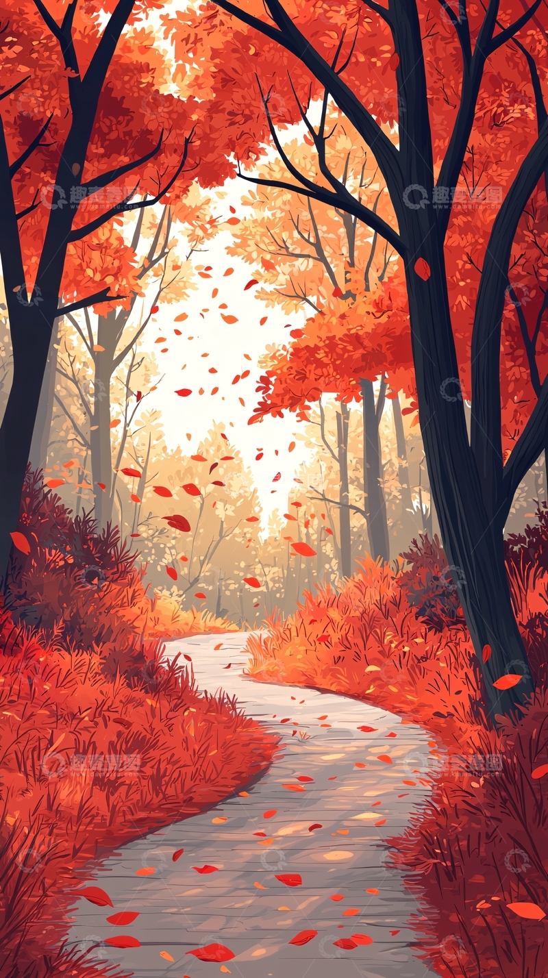 高清大图下载【趣麦麦图】秋日森林小路