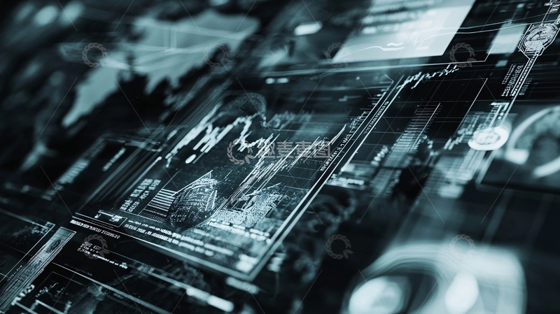 高清大图下载【趣麦麦图】科技感数据图表背景