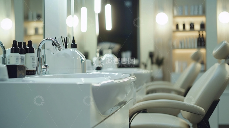 高清大图下载【趣麦麦图】理发店洗头区