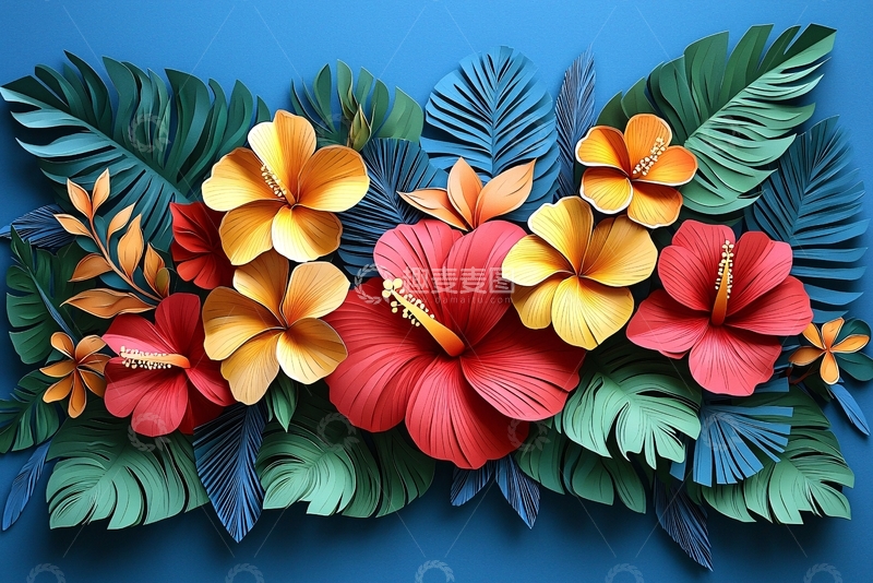 高清大图下载【趣麦麦图】立体纸花