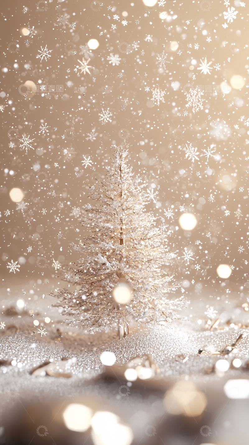 高清大图下载【趣麦麦图】金色圣诞树