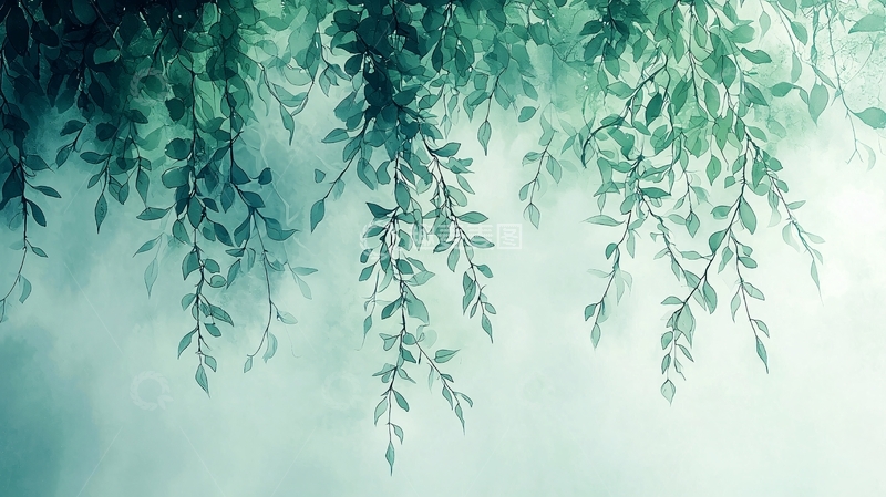 高清大图下载【趣麦麦图】绿叶垂帘