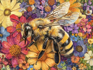 蜜蜂采蜜高清图