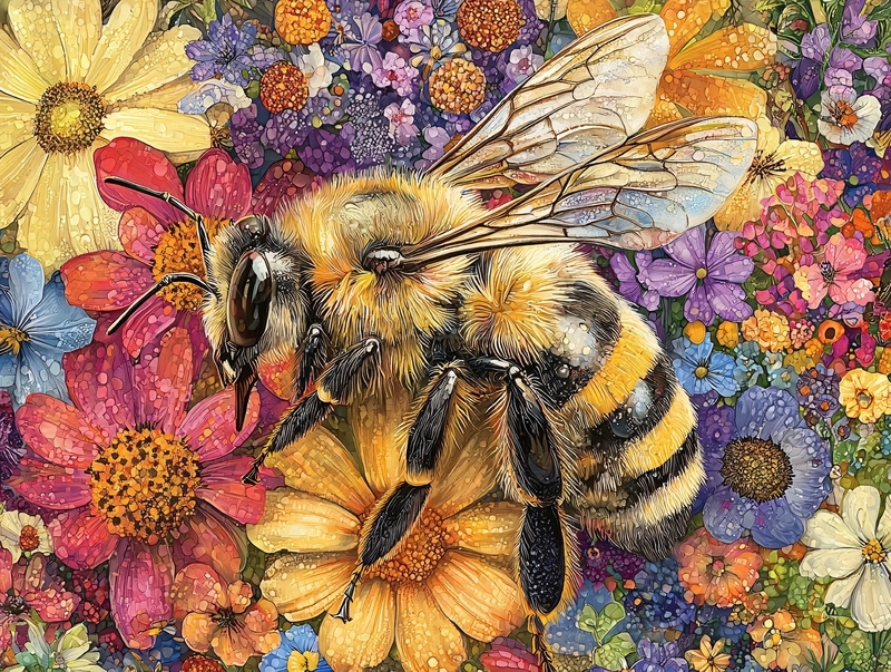 蜜蜂采蜜高清图