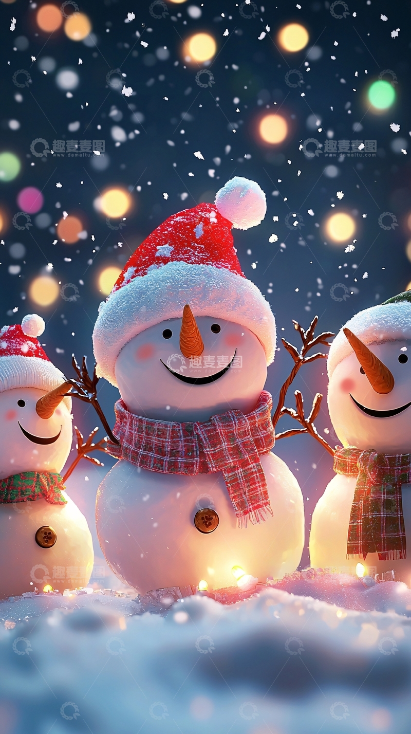 高清大图下载【趣麦麦图】圣诞雪人