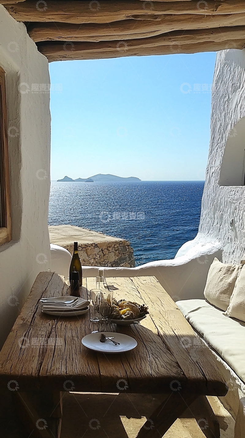 高清大图下载【趣麦麦图】海景餐厅户外用餐