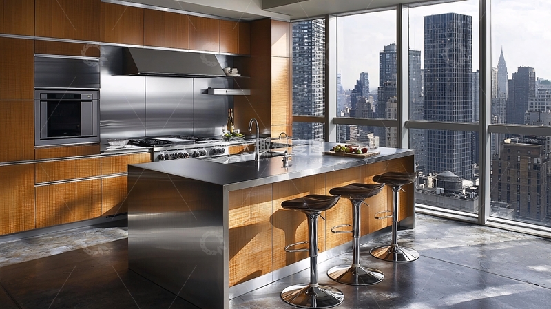 高清大图下载【趣麦麦图】现代都市高层公寓厨房