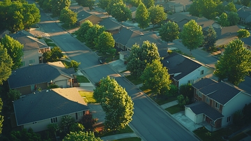 航拍别墅区住宅小区