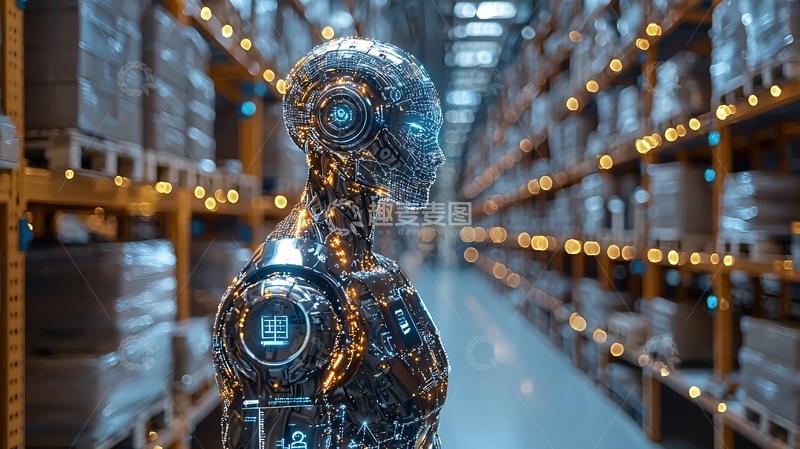 高清大图下载【趣麦麦图】仓库中的机器人