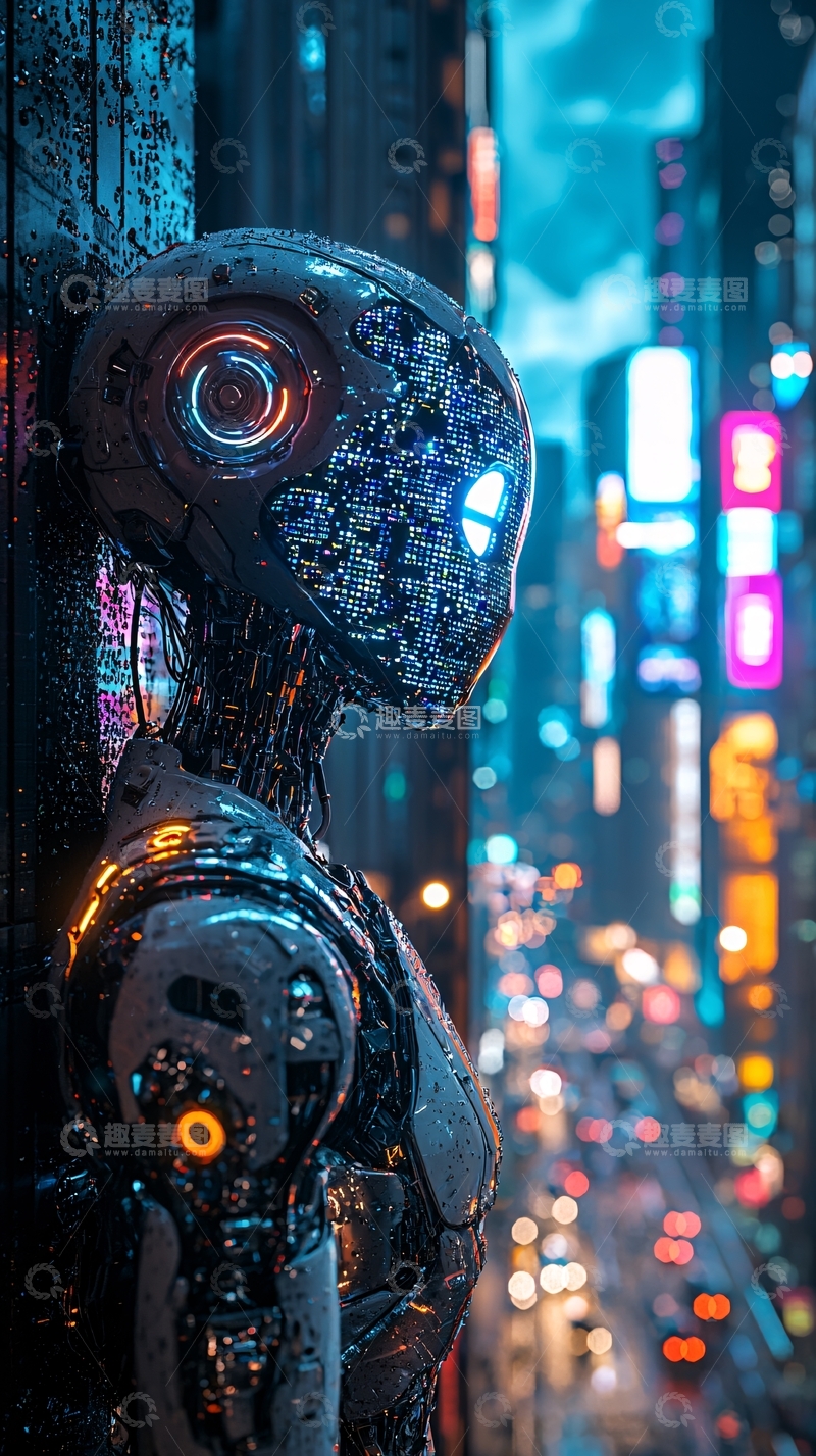 高清大图下载【趣麦麦图】未来都市机器人