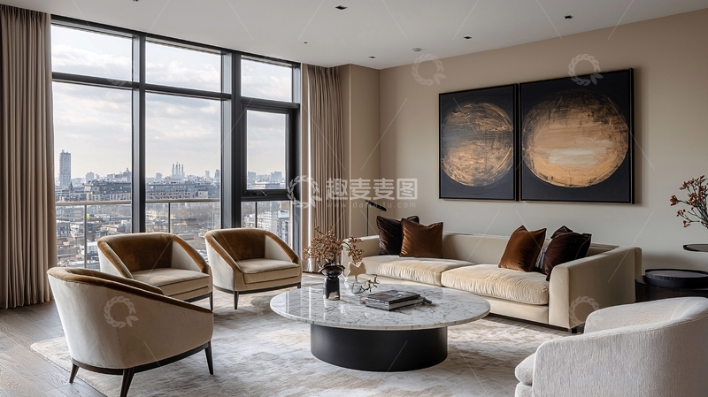 高清大图下载【趣麦麦图】现代简约风客厅