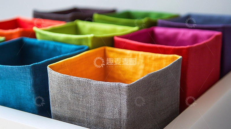 高清大图下载【趣麦麦图】彩色布艺收纳盒