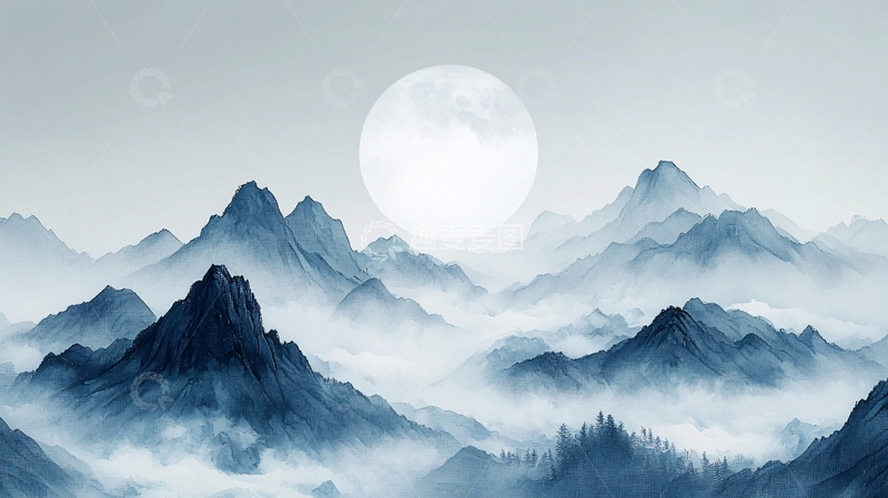 高清大图下载【趣麦麦图】水墨山水