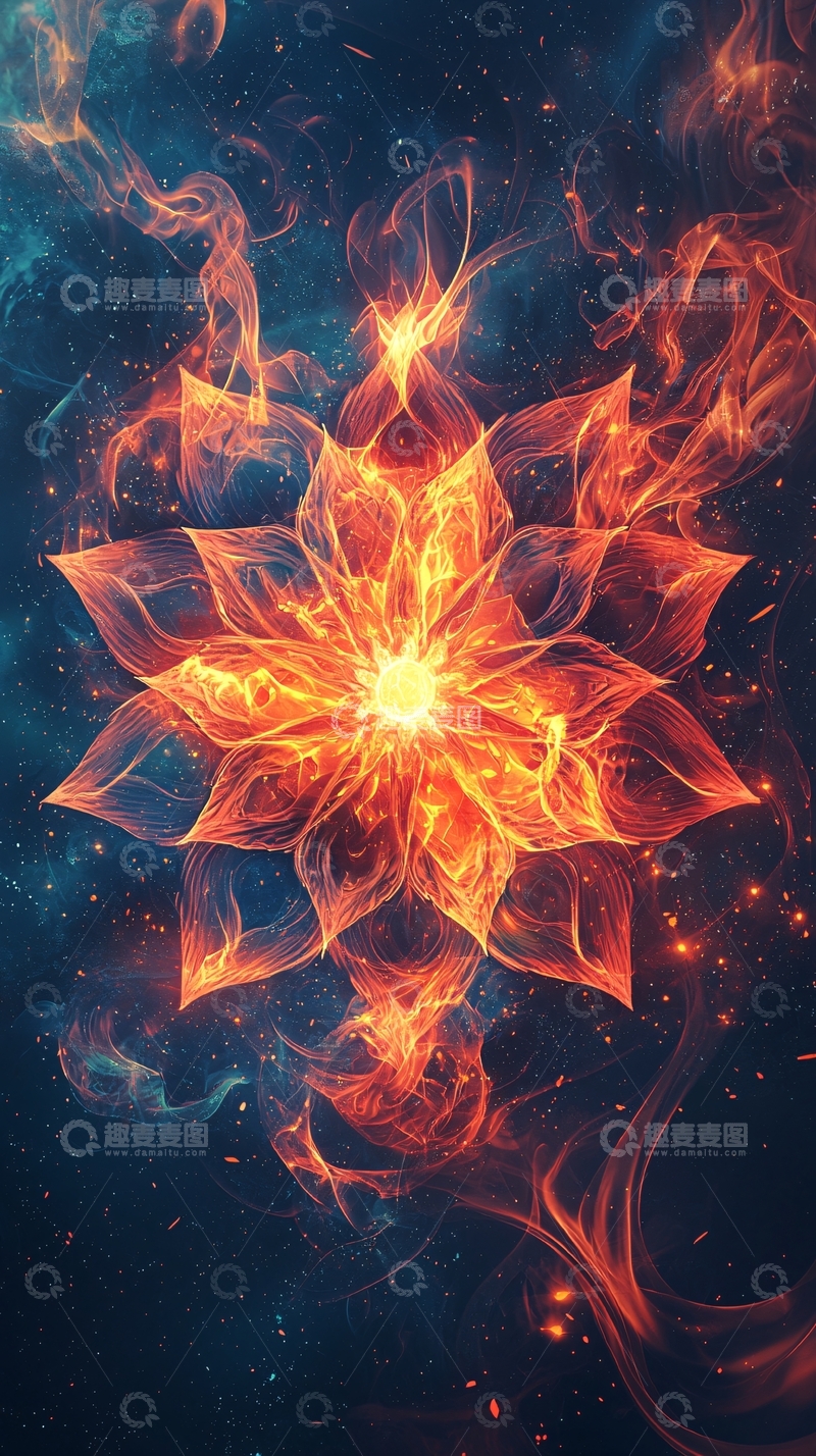 高清大图下载【趣麦麦图】火焰莲花