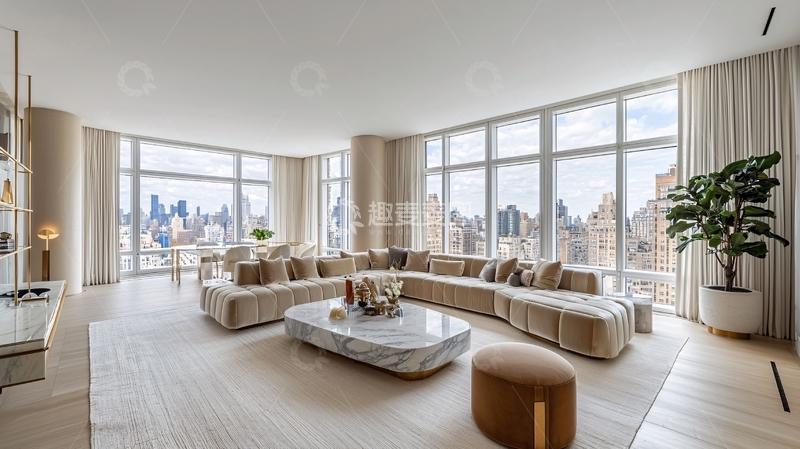 高清大图下载【趣麦麦图】现代简约风格公寓客厅