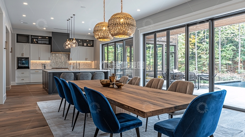 高清大图下载【趣麦麦图】现代简约开放式厨房餐厅