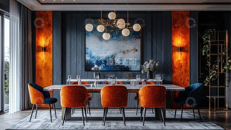 高清大图下载【趣麦麦图】现代奢华餐厅设计