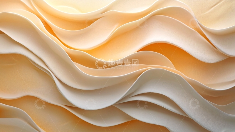 高清大图下载【趣麦麦图】柔和的米黄色波浪纹理