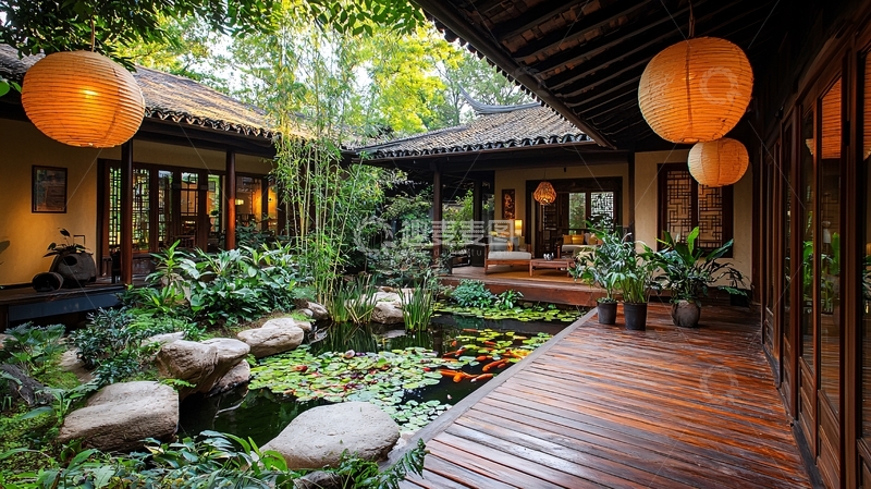 高清大图下载【趣麦麦图】中国风庭院景观设计
