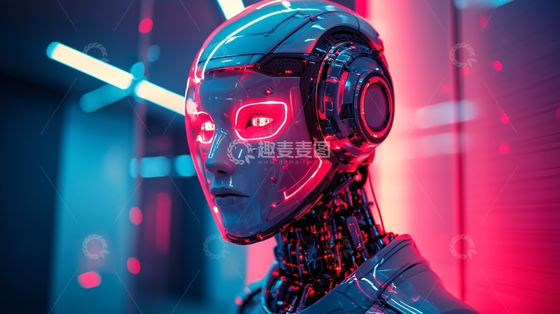 高清大图下载【趣麦麦图】科幻风格机器人女性头像