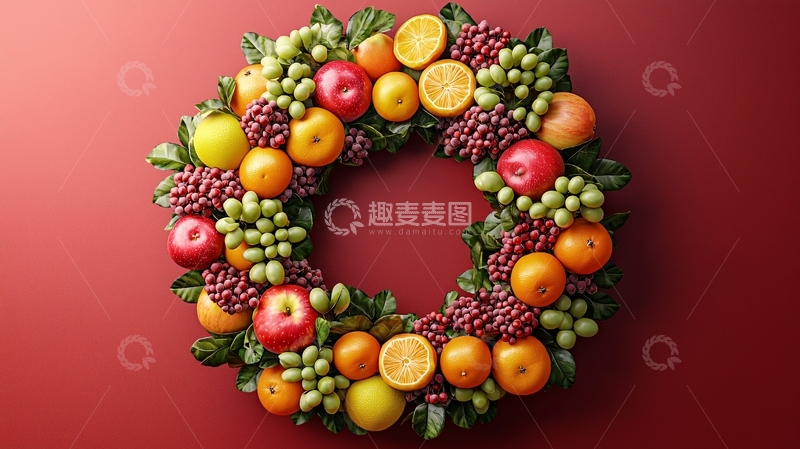高清大图下载【趣麦麦图】水果花环