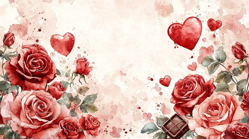 高清大图下载【趣麦麦图】水彩玫瑰花2