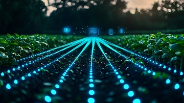 田园科技感灯光线条