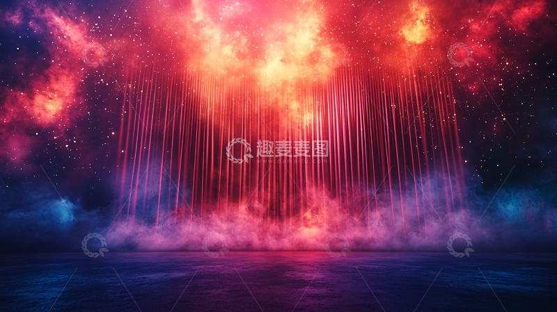 高清大图下载【趣麦麦图】炫酷火焰宇宙背景图