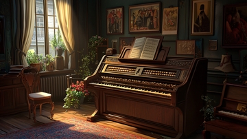 阳光洒进复古房间