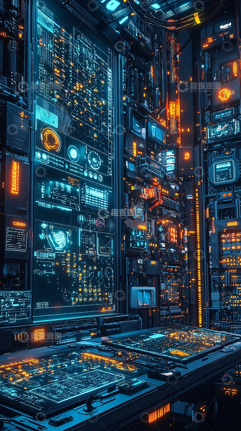 高清大图下载【趣麦麦图】数据中心控制室