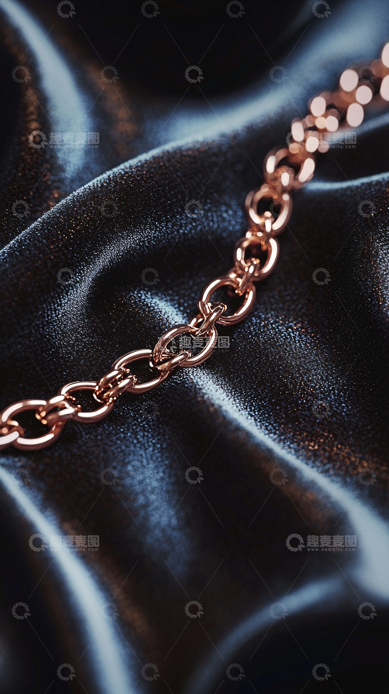 高清大图下载【趣麦麦图】玫瑰金链条