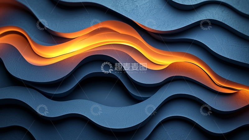 高清大图下载【趣麦麦图】蓝色波浪纹理背景
