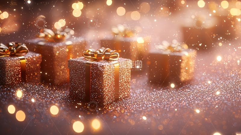 高清大图下载【趣麦麦图】金色礼物盒