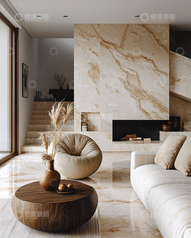 高清大图下载【趣麦麦图】现代轻奢风家居客厅
