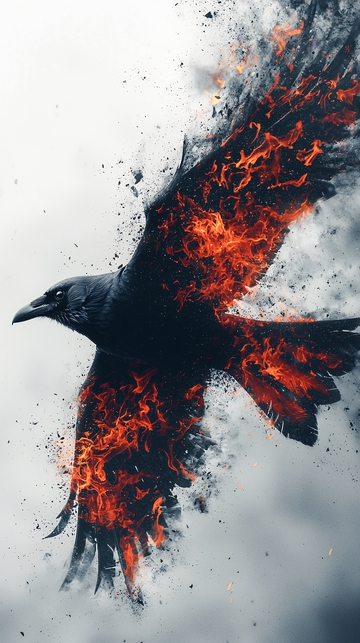 火焰乌鸦飞翔