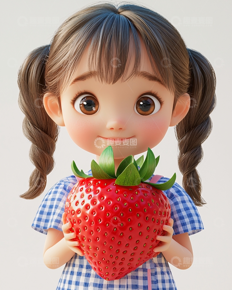 高清大图下载【趣麦麦图】可爱卡通女孩