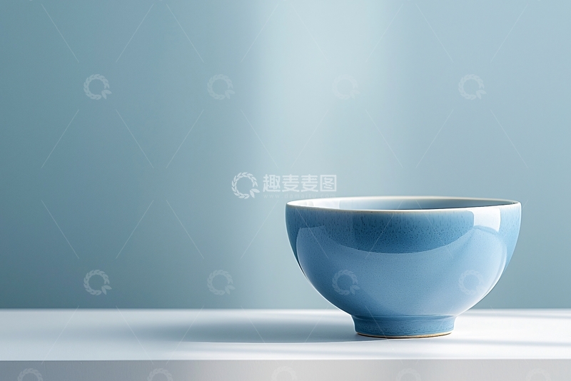高清大图下载【趣麦麦图】蓝色瓷碗
