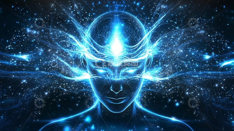 高清大图下载【趣麦麦图】蓝色能量人像