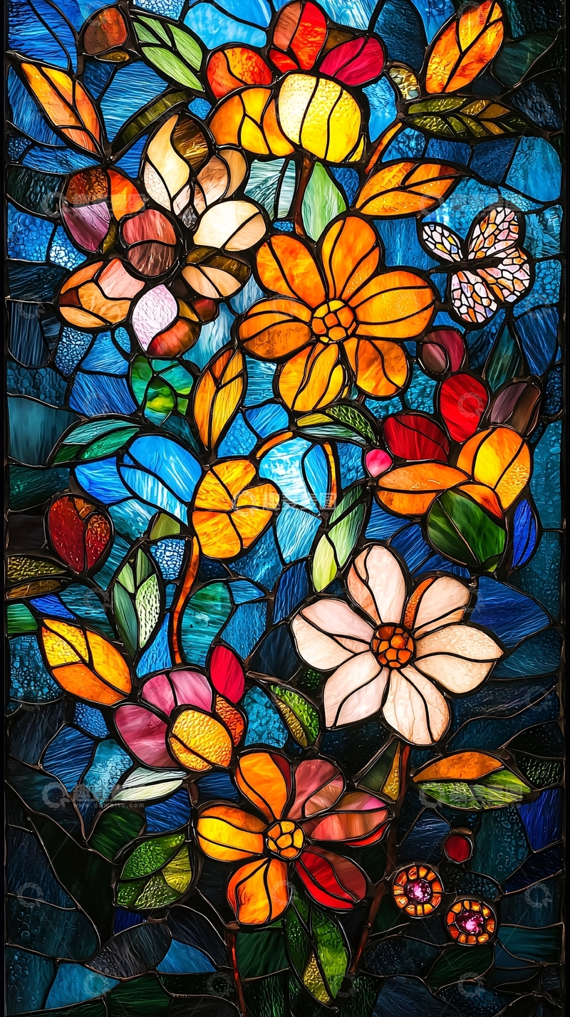 高清大图下载【趣麦麦图】彩色玻璃花窗