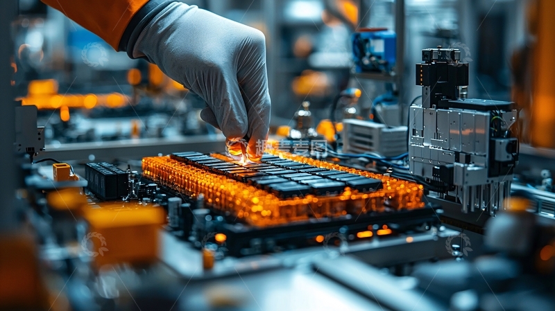 高清大图下载【趣麦麦图】电路板上的工人组装芯片